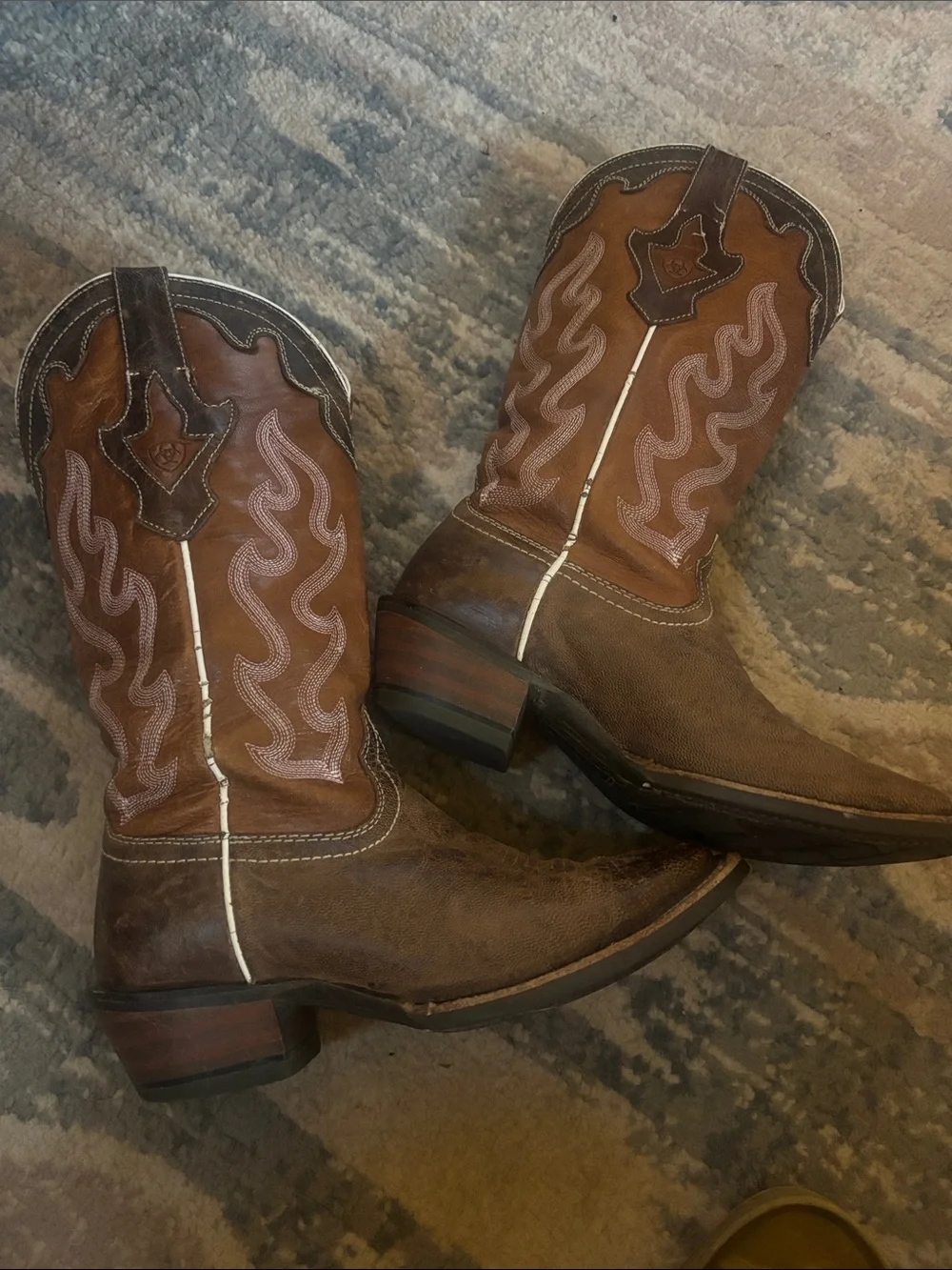 ARIAT Brown Leather Coygirl Boots - Youth 5.5